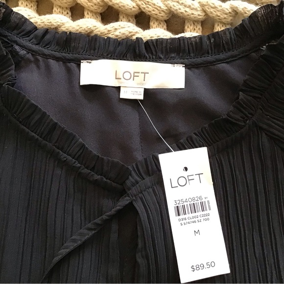 NWT LOFT Black dress spring summer lightweight size medium - Picture 5 of 7